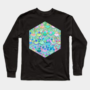 Art Deco Watercolor Patchwork Pattern 2 Long Sleeve T-Shirt